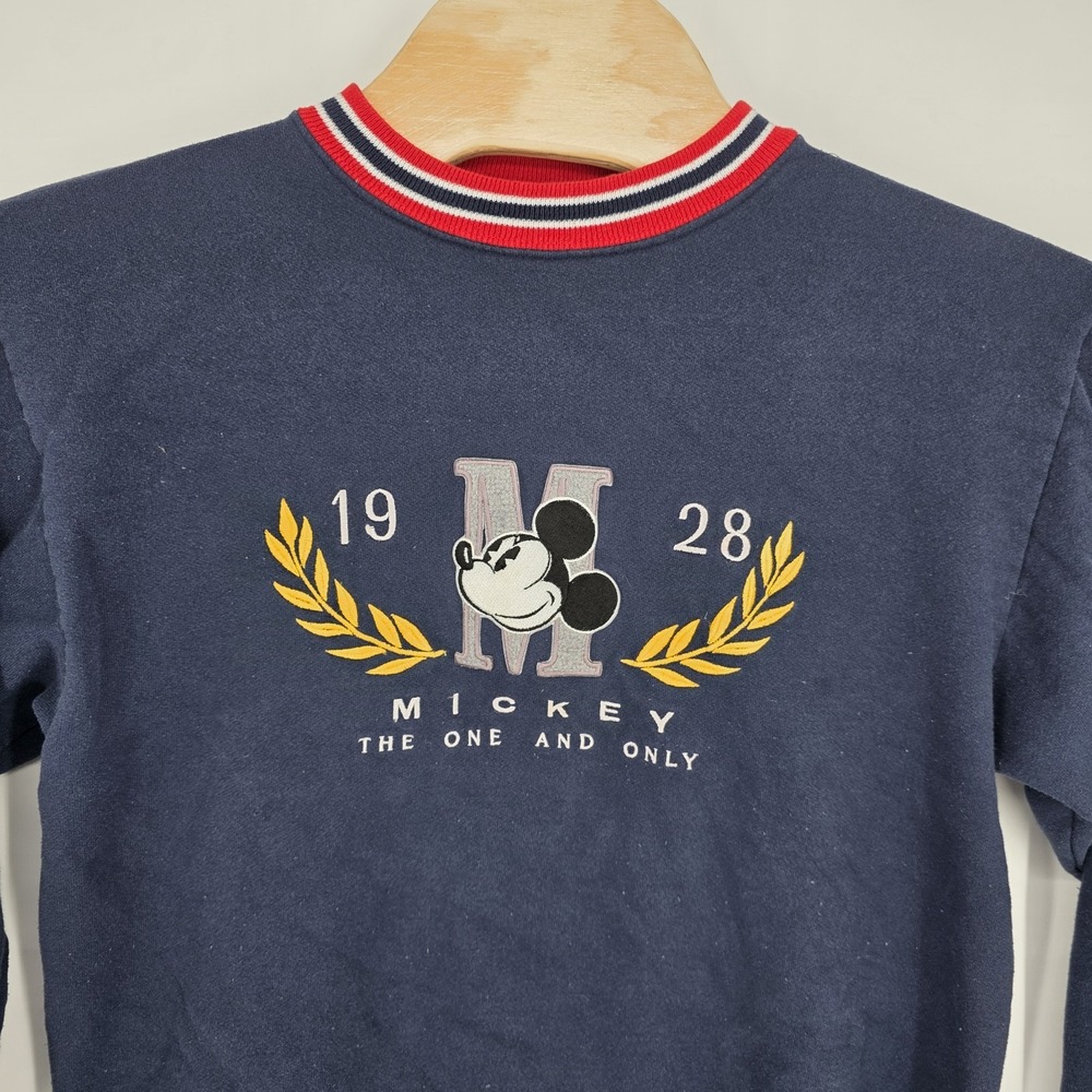 Vintage Mickey & Co. Sweatshirt Pullover Medium 1928 Disney Blue 1990s Classic